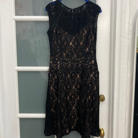 bcbg black dress lace Lace Detail Cocktail Dress